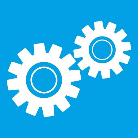 Two gears icon whiteのイラスト素材