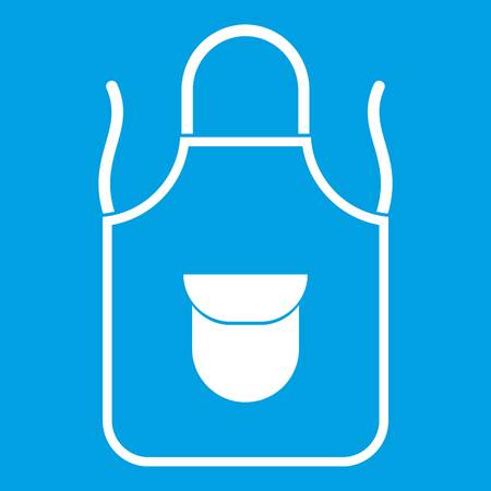 Apron with pocket icon white isolated on blue background vector illustrationのイラスト素材