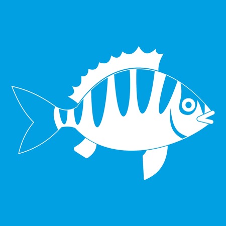Perch icon white isolated on blue background vector illustrationのイラスト素材
