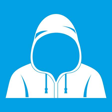Hood icon white isolated on blue background vector illustrationのイラスト素材