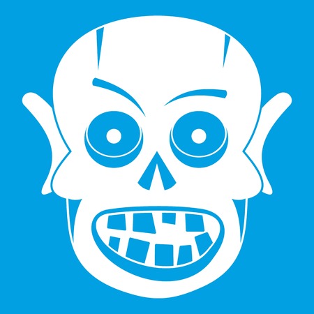 Living dead icon white isolated on blue background vector illustrationのイラスト素材