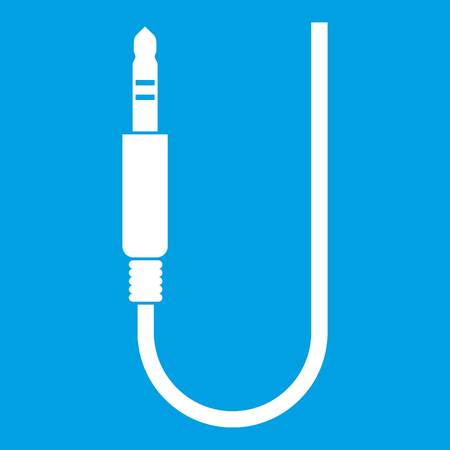 Microphone wire icon whiteのイラスト素材