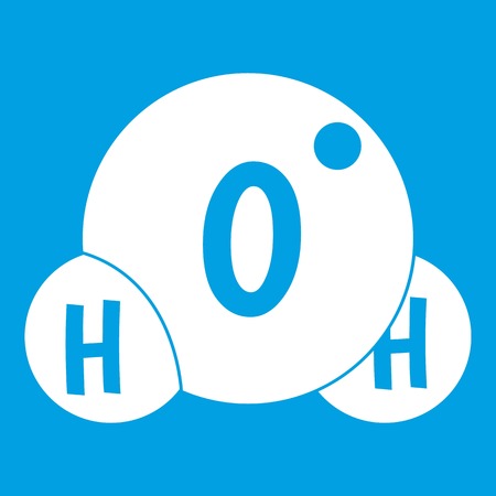 Water molecule icon whiteのイラスト素材