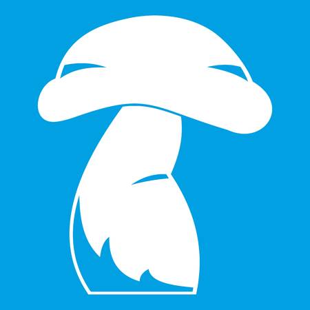 Good mushroom icon white isolated on blue background vector illustrationのイラスト素材