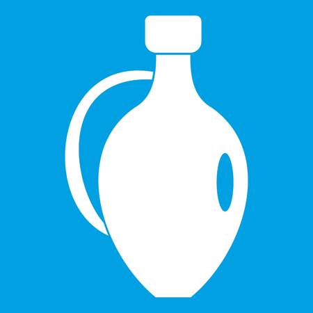 Clay jug icon white isolated on blue background vector illustrationのイラスト素材