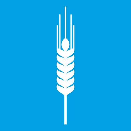 Stalk of ripe barley icon white isolated on blue background vector illustrationのイラスト素材