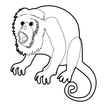 Surprised monkey icon outlineのイラスト素材