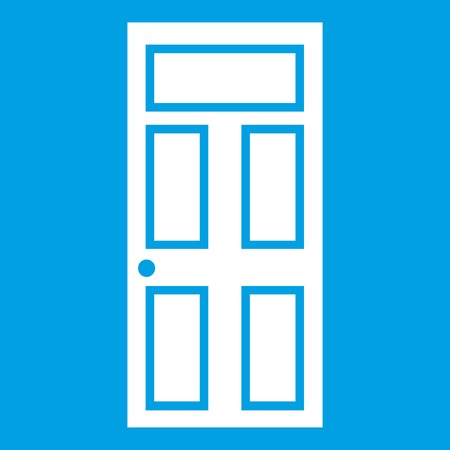 Wooden door with glass icon whiteのイラスト素材