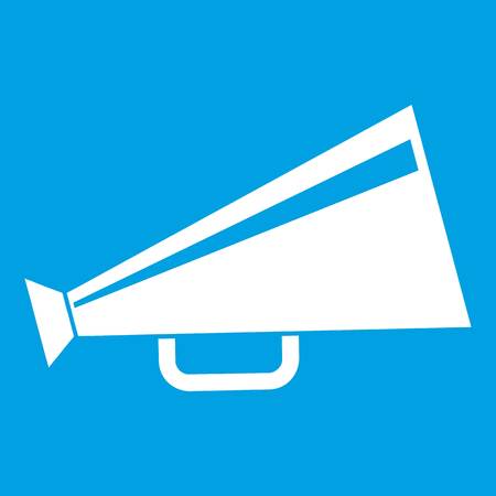 Loudspeaker icon white isolated on blue background vector illustrationのイラスト素材
