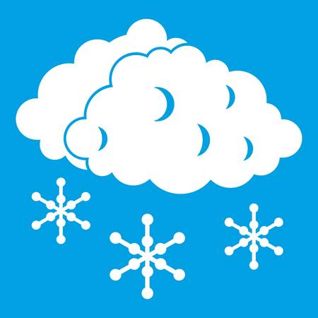 Clouds and snow icon white isolated on blue background vector illustrationのイラスト素材