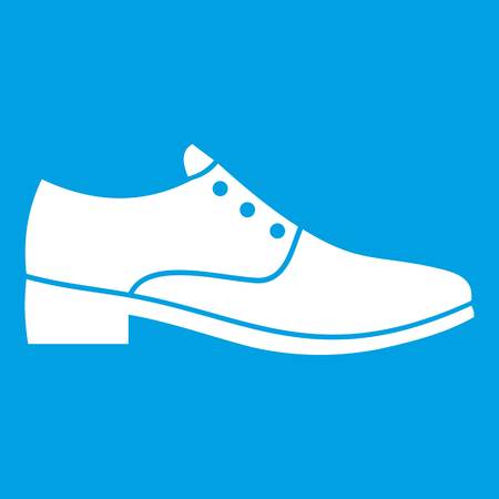 Men shoe icon white isolated on blue background vector illustrationのイラスト素材