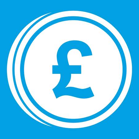 Coins of pound icon white isolated on blue background vector illustrationのイラスト素材