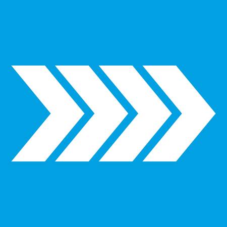 Striped arrow icon whiteのイラスト素材