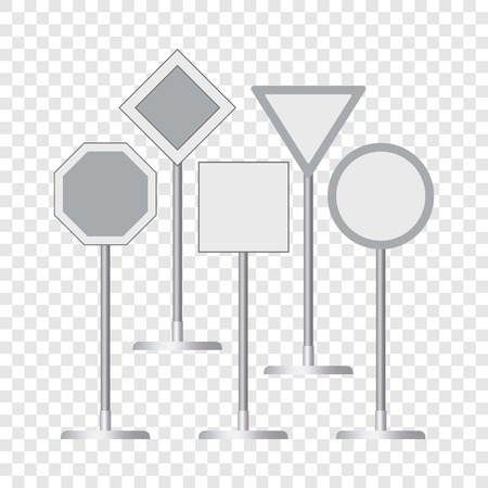Blank road signs mockups, realistic style illustration.のイラスト素材