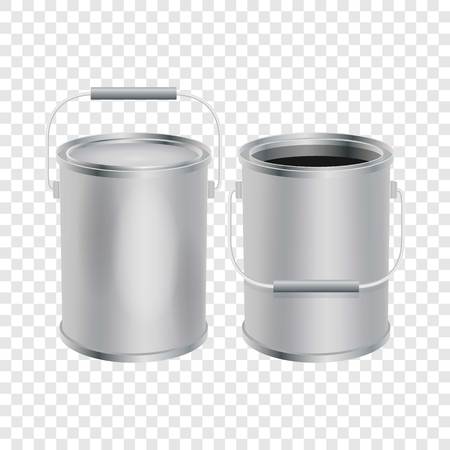 Blank paint buckets mockup, realistic styleのイラスト素材