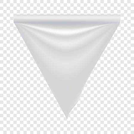 Fabric white blank flag mockup. Realistic illustration of fabric white blank flag vector mockup for webのイラスト素材