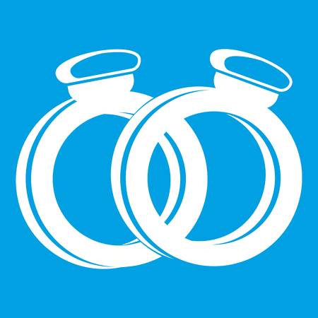 A pair of gold wedding rings in simple style isolated on white background vector illustrationのイラスト素材