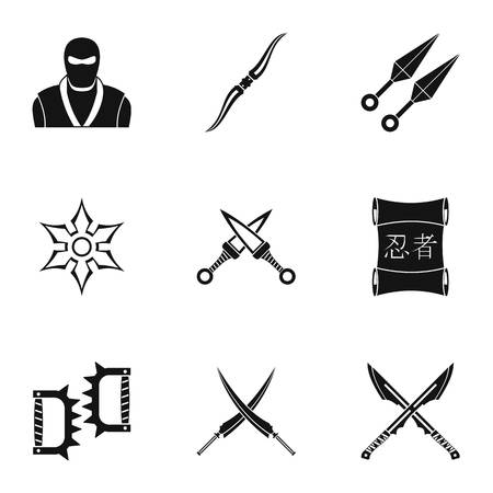 Old weapons icons set. Simple set of 9 old weapons vector icons for web isolated on white backgroundのイラスト素材