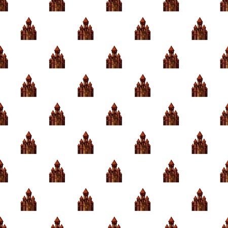 Castle pattern seamless repeat in cartoon style vector illustrationのイラスト素材