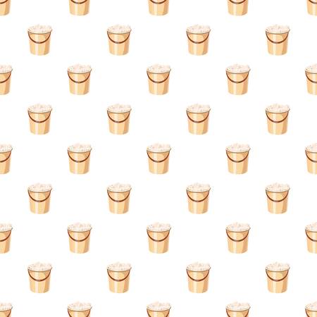 Bucket with foamy water pattern seamless repeat in cartoon style vector illustrationのイラスト素材