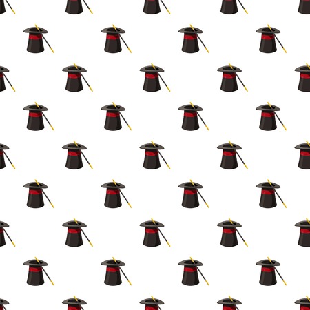 Magic hat and wand patternのイラスト素材