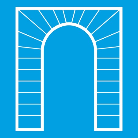 Arch icon white isolated on blue background vector illustrationのイラスト素材