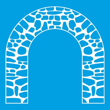 Arch icon white isolated on blue background vector illustrationのイラスト素材