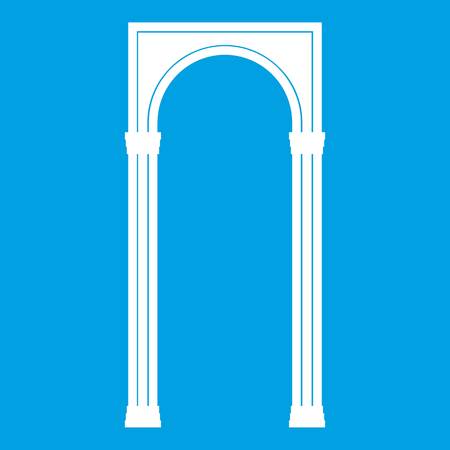 Arch icon white isolated on blue background vector illustrationのイラスト素材