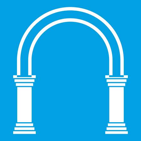 Arch icon white isolated on blue background vector illustrationのイラスト素材