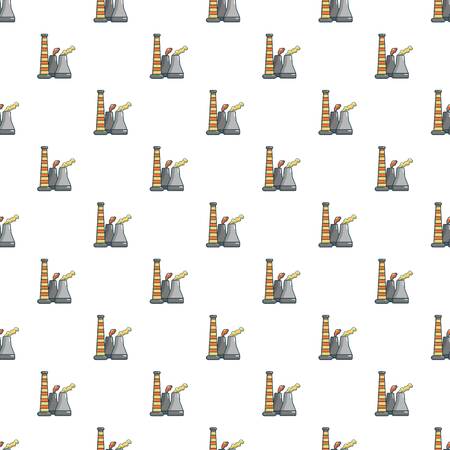 Industrial smoke from chimneys pattern seamless repeat in cartoon style vector illustrationのイラスト素材