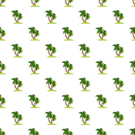 Palm tree pattern seamless repeat in cartoon style vector illustrationのイラスト素材