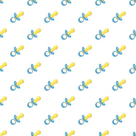 Baby pacifier pattern seamless repeat in cartoon style vector illustrationのイラスト素材