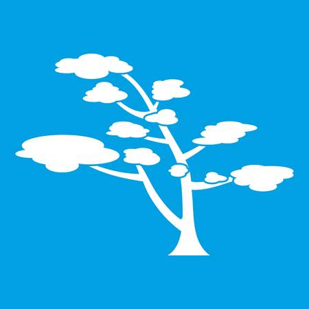 Cedar icon white isolated on blue background vector illustrationのイラスト素材