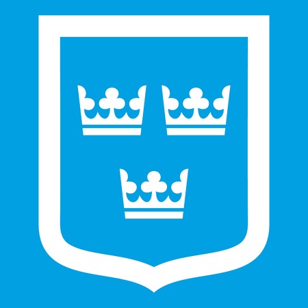 Coat of arms of Sweden icon whiteのイラスト素材