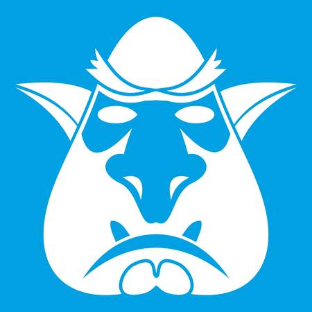 Head of troll icon whiteのイラスト素材