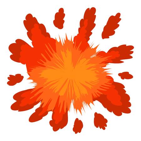 Red explosion icon, cartoon styleのイラスト素材