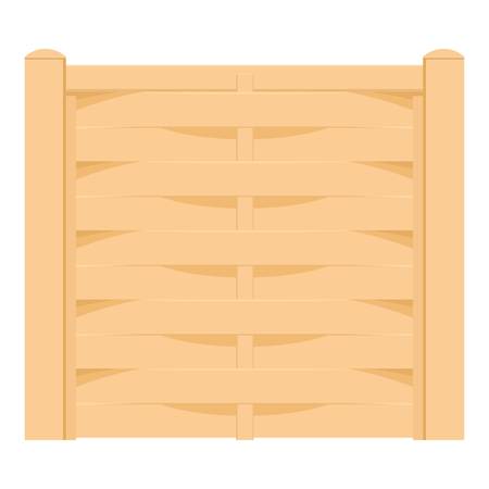 Wicker fence icon, cartoon styleのイラスト素材