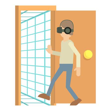 Door to the virtual space icon, cartoon styleのイラスト素材