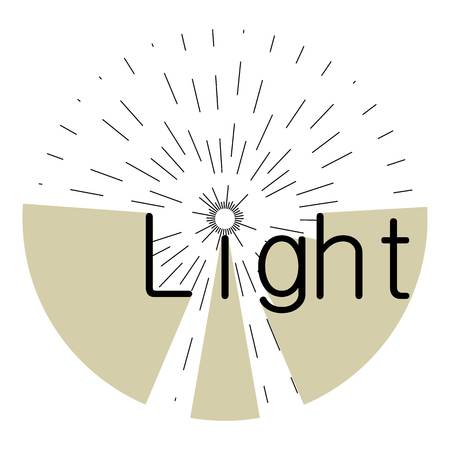 Word light with rays icon, cartoon styleのイラスト素材