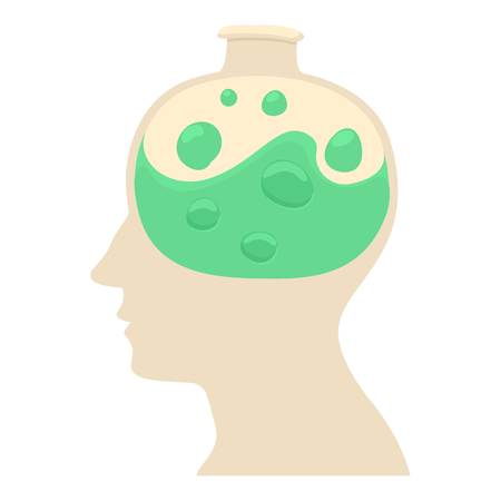 Head with flask icon, cartoon styleのイラスト素材