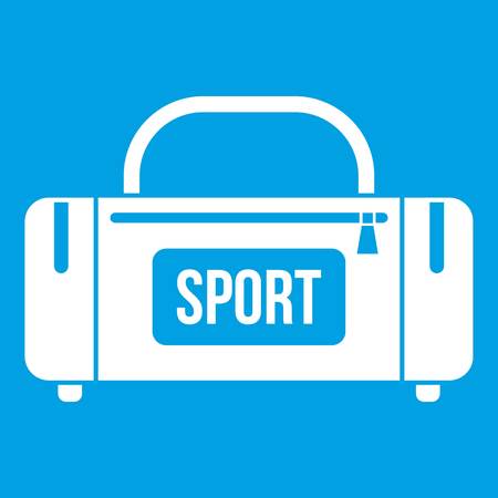 Large sports bag icon white isolated on blue background vector illustrationのイラスト素材
