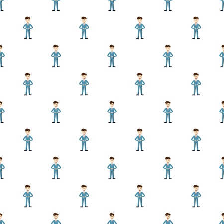 Successful businessman wearing blue suit pattern seamless repeat in cartoon style vector illustrationのイラスト素材