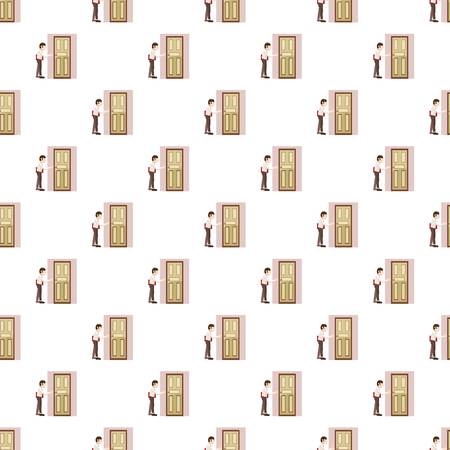 Man with a folder at the door patternのイラスト素材