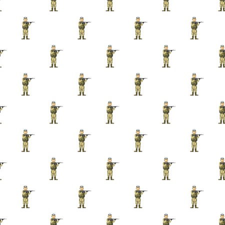 Infantryman with weapons patternのイラスト素材