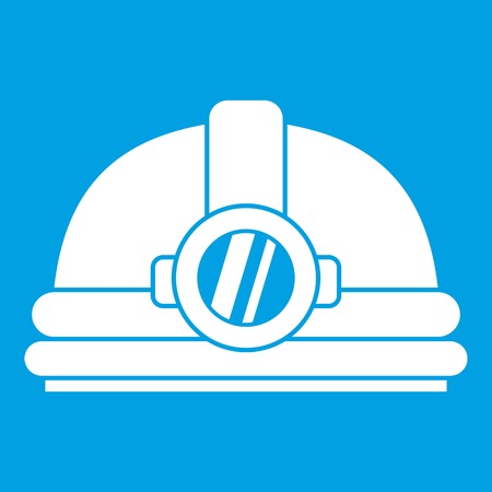 Helmet with light icon whiteのイラスト素材