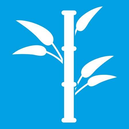 Bamboo icon white isolated on blue background vector illustrationのイラスト素材