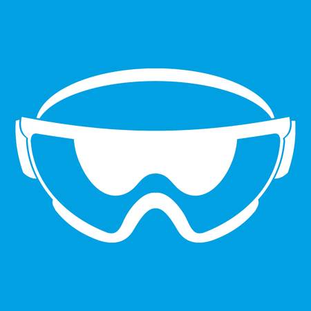 Safety glasses icon white isolated on blue background vector illustrationのイラスト素材