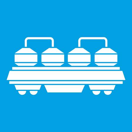 Rail wagon for cement icon whiteのイラスト素材