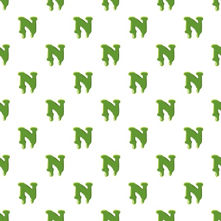 Letter N from latin alphabet with numbers and symbols made of green slime. Font can be used for Halloween design and other purposesのイラスト素材