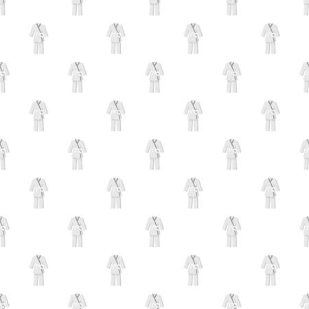 Kimono with martial arts white belt pattern seamless repeat in cartoon style vector illustrationのイラスト素材